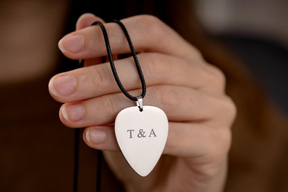 Personalized Guitar Pick Necklace For Him,  Custom Gift For Guitarist or Musician, Men, Boyfriend, Girlfriend, Music Lover Gift, KP.2/C.2