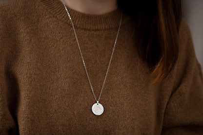 Engraved Star Map by Date Necklace, Custom Globe Stars Engraved Necklace, Personalized Birthday Gift for Her, Rose Gold Silver Black, KP.4
