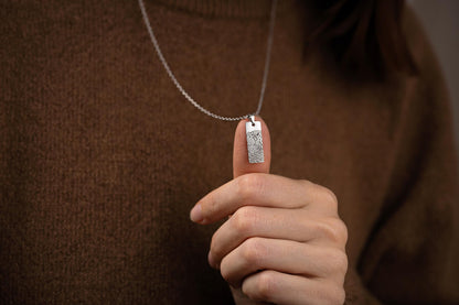 Memorial Necklace with Fingerprint, Funeral Keepsake Gift for Him, Grief Gift for Men, Loss of Mother, Father, Brother or Sister, KP.2/C.2