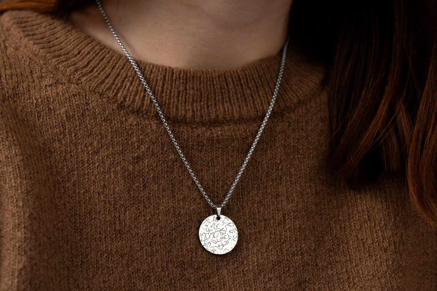 Custom Star Map Gold Necklace for Women, Personalized Anniversary Gift for Girlfriend or Wife, Birthday Jewelry Gift For Her, RP.2