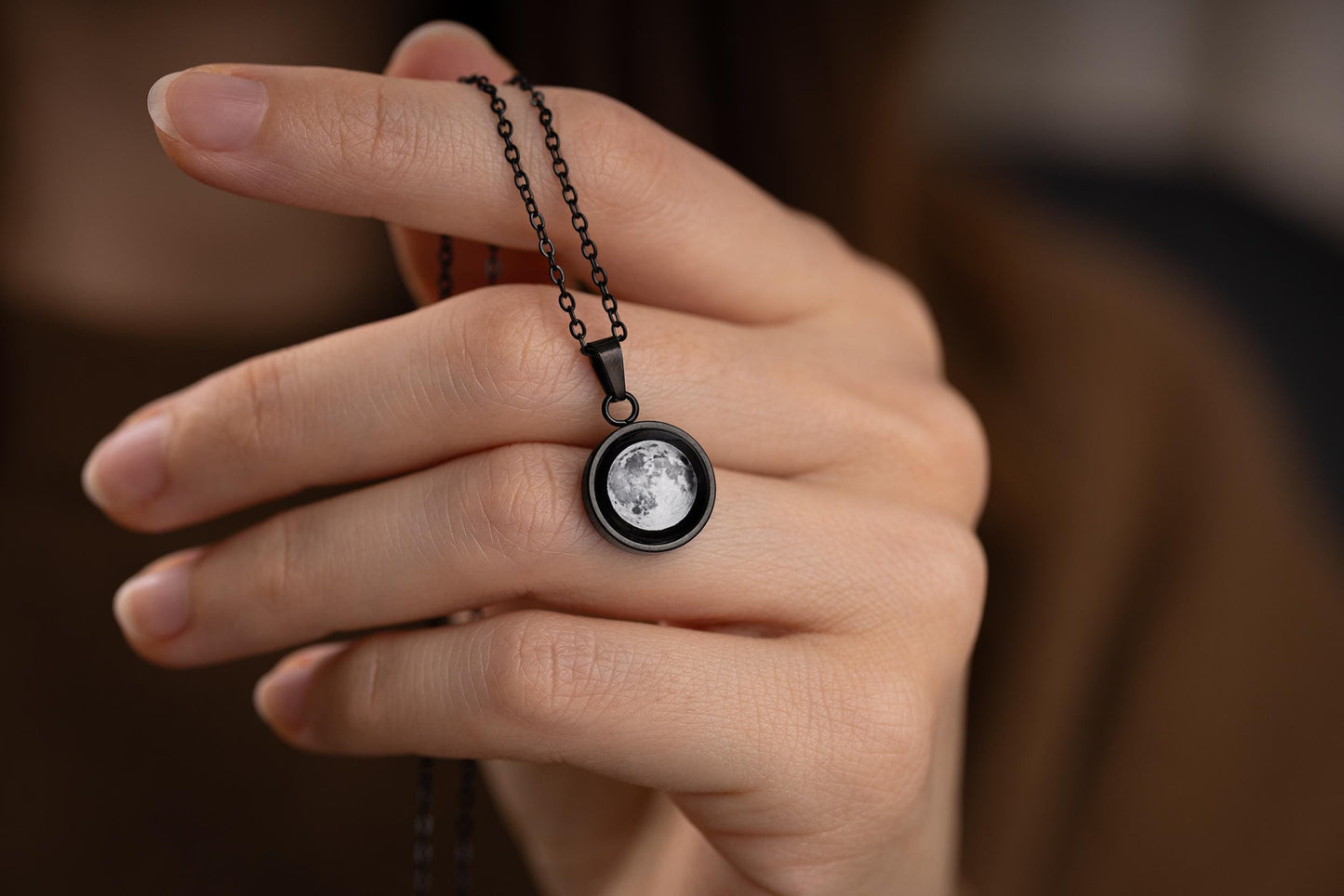 Custom Moon Phase by Date Necklace, Jewelry Gift for Daughter, Girlfriend Anniversary Gift, Personalized Birthday Gift for Her, KP.13