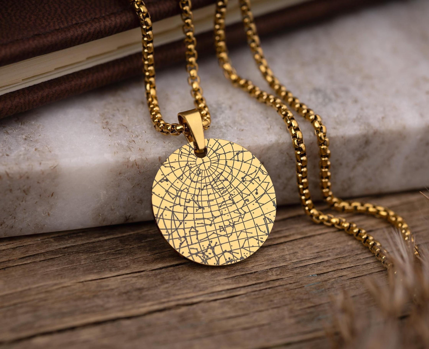 Star Map Necklace for Boyfriend or Girlfriend - Custom Anniversary or Birthday Jewelry Gift, Personalized Pendant for Him or Her, RP.2