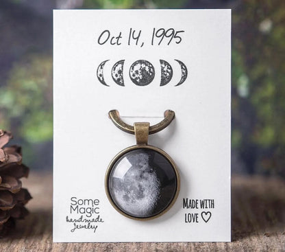 Custom Moon Phase Keychain, Personalized Gift for Men, Gift for Him, Custom Birth Moon, Personalized Key Chain, Custom Keychain, RP.1
