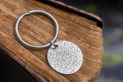 Personalized Star Map Keychain for Men, Customized Birthday or Anniversary Gift for Boyfriend or Husband, Stars by Date Keyring for Him RP.2