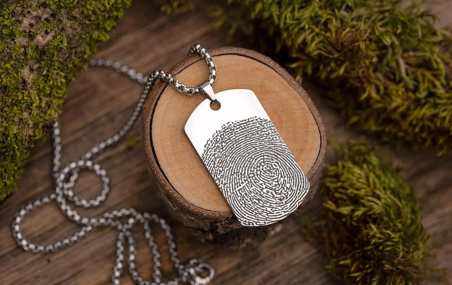 Custom Fingerprint Necklace - Keepsake Jewelry for Him - Sympathy Gift for Loss - Personalized Memorial Pendant in Gift-Ready Packaging C.2