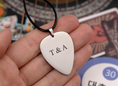 Personalized Guitar Pick Necklace, Gift For Musician or Music Lover Gift with Song Lyrics, Custom Gift for Boyfriend or Girlfriend, KP.2/C.2