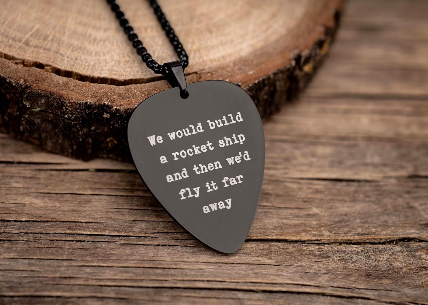 Personalized Song Lyrics Custom Engraved on Guitar Pick Necklace for Boyfriend or Girlfriend, Gift for Musician or Music Lover Gif, KP.2/C.2