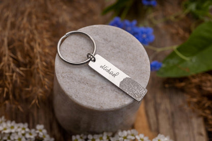 Custom Fingerprint and Handwriting Memorial Keychain, Loss of Mother or Father Bereavement Gift, Personalized Sympathy or Grief Keepsake C.2