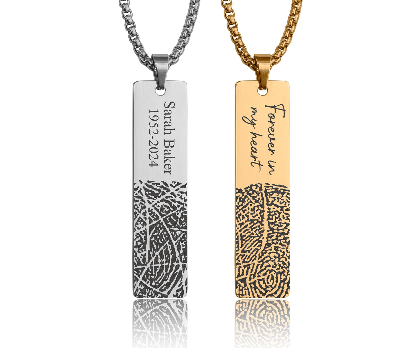 Memorial Fingerprint Keepsake Necklace, Personalized Loss of Mother or Father Bereavement Gift, Remembrance Gift for Him or Her, C.2