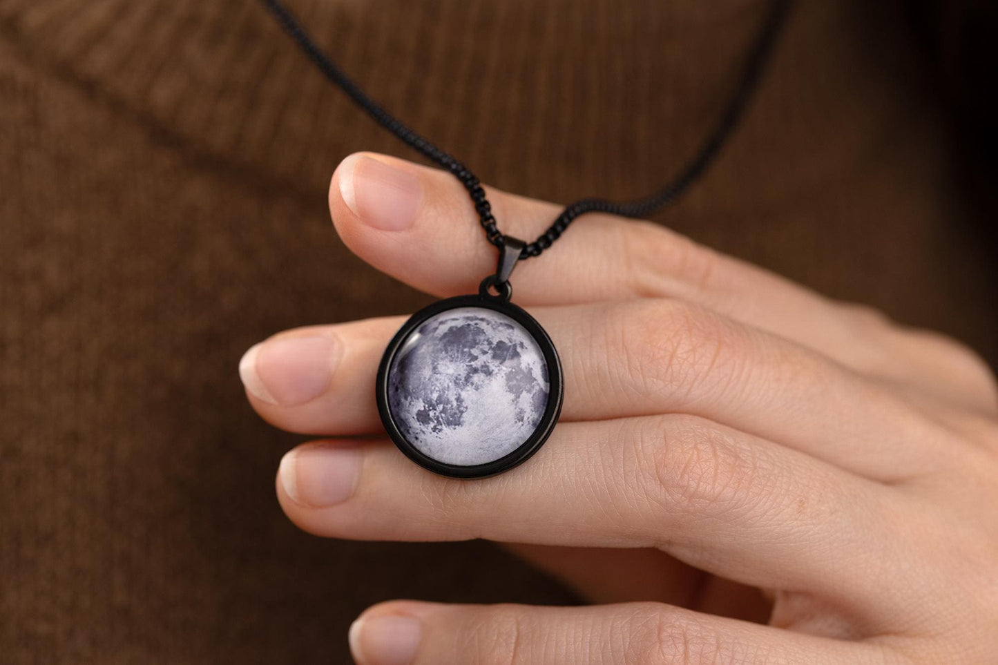 Moon Phase Necklace for Men - Personalized Anniversary Gift for Him - Custom Moon Jewelry - Birthday Gift for Boyfriend - Husband Gift, RP.1