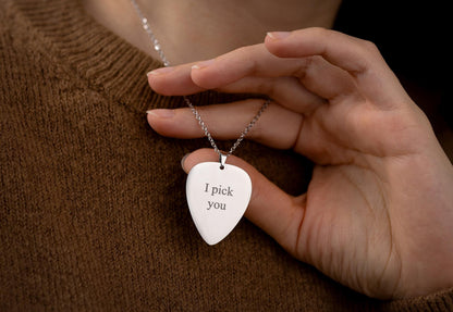 Custom Guitar Necklace for Him or Her - Gift For Musician or Music Lover, Personalized Anniversary Gift for Boyfriend or Girlfriend KP.2/C.2