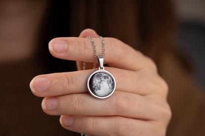 Custom Birth Moon Phase Necklace, Mother's Day Gift For Mom, Personalized Jewelry Birthday Gift For Women, Anniversary Gift For Her, KP.7