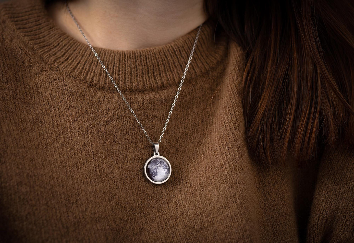 Custom Birth Moon Phase Necklace, Mother's Day Gift For Mom, Personalized Jewelry Birthday Gift For Women, Anniversary Gift For Her, KP.7