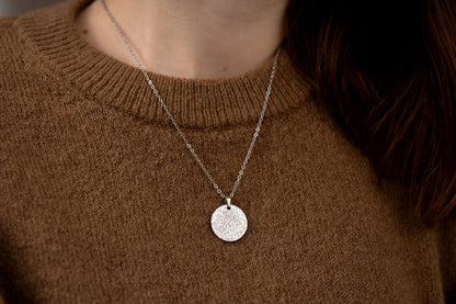 Engraved Star Map by Date Necklace, Custom Globe Stars Engraved Necklace, Personalized Birthday Gift for Her, Rose Gold Silver Black, KP.4