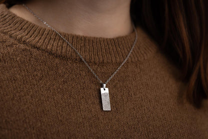 Memorial Necklace with Fingerprint, Funeral Keepsake Gift for Him, Grief Gift for Men, Loss of Mother, Father, Brother or Sister, KP.2/C.2