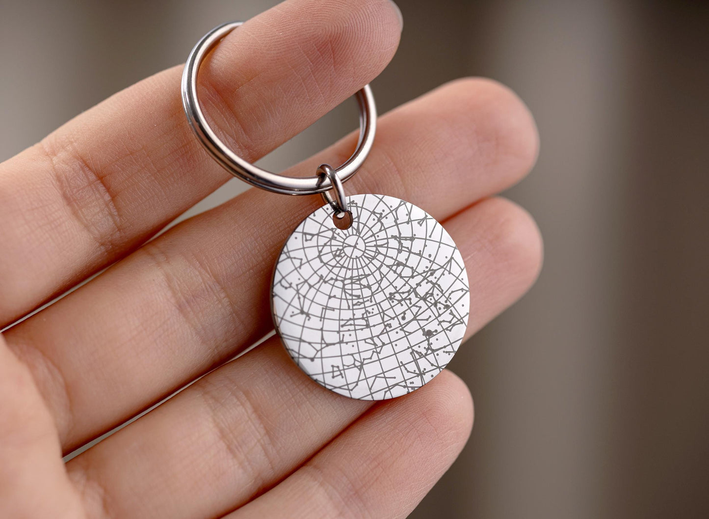 Personalized Star Map Keychain for Men, Customized Birthday or Anniversary Gift for Boyfriend or Husband, Stars by Date Keyring for Him RP.2