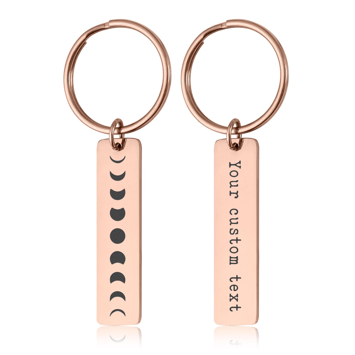 Phases of the Moon Celestial Keychain, Full Moon Cycle Keyring, I Love You To The Moon And Back Jewelry Gift for Boyfriend or Girlfriend C.2