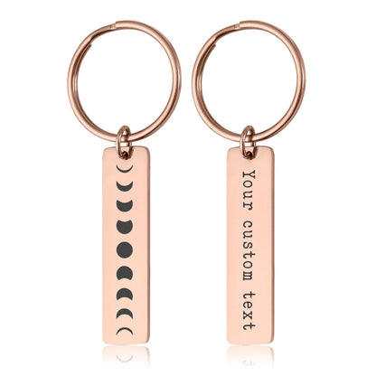 Phases of the Moon Celestial Keychain, Full Moon Cycle Keyring, I Love You To The Moon And Back Jewelry Gift for Boyfriend or Girlfriend C.2
