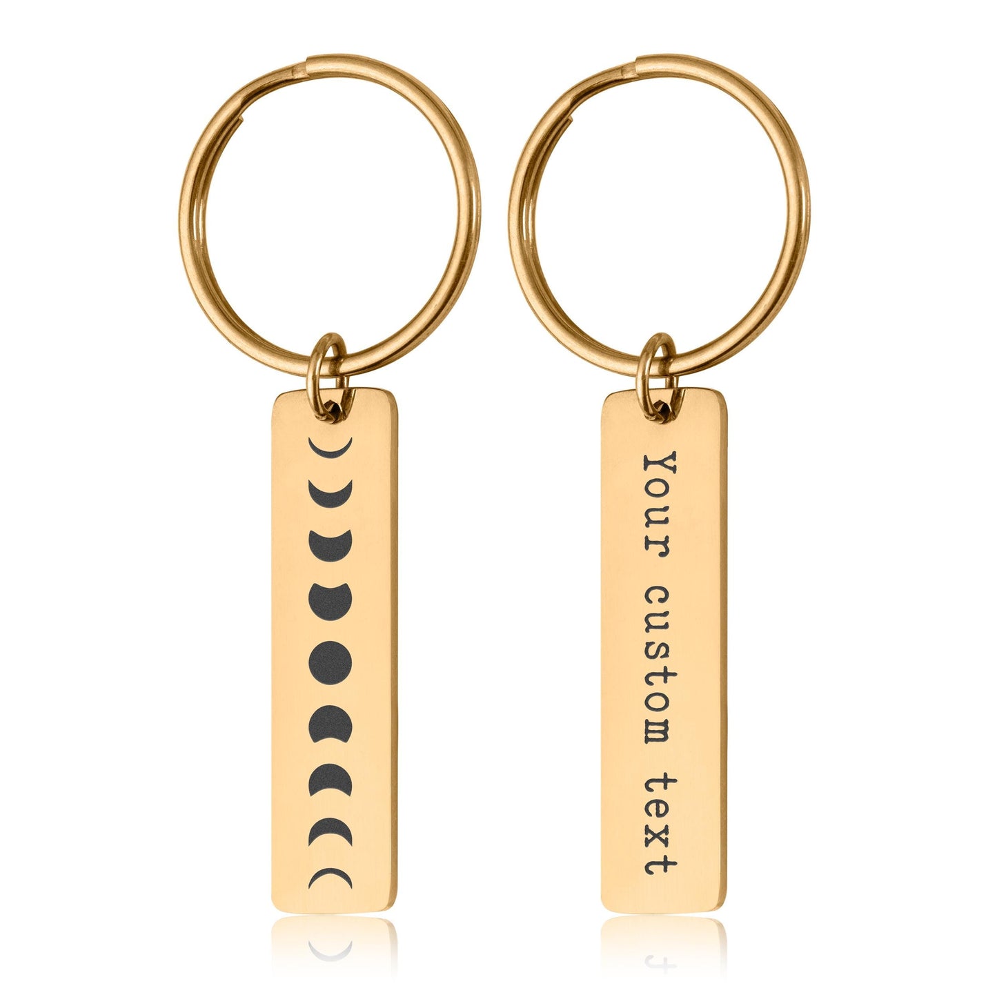 Full Moon Cycle Keychain, All Phases of the Moon Jewelry, Celestial Keyring, Birthday or Anniversary Gift for Boyfriend or Girlfriend, C.2