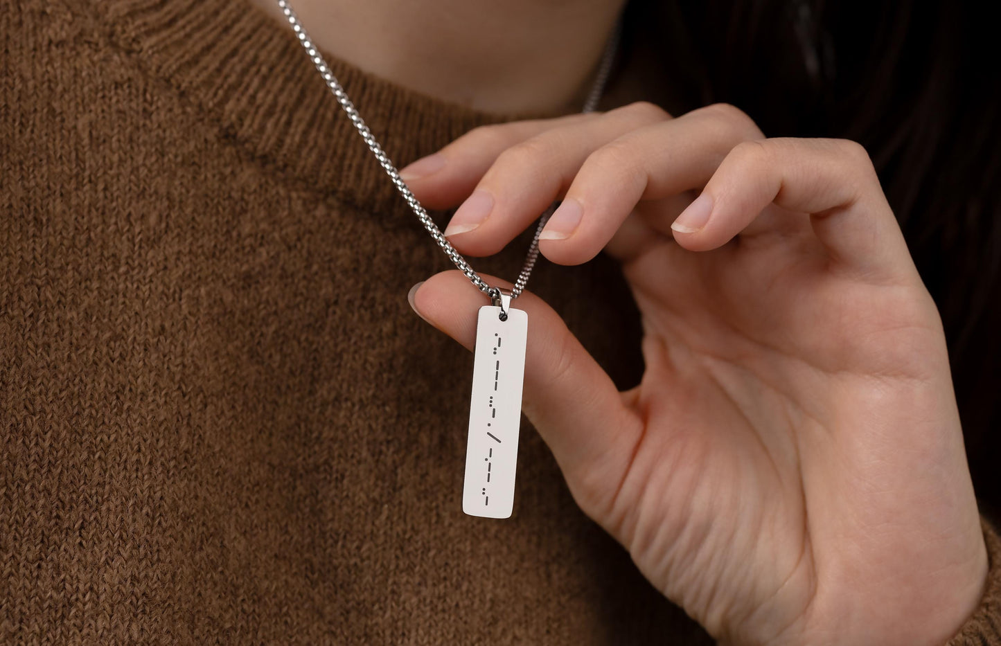 Custom Morse Code Necklace for Men, Birthday Gift for Boyfriend, Personalized Fathers Day Gift for Dad, Message Pendant for Him, KP.2/C.2