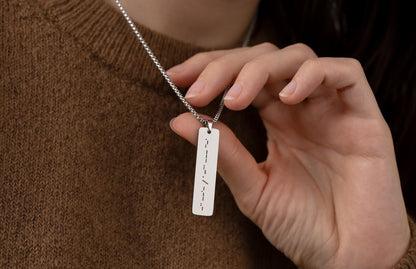 Custom Morse Code Necklace for Men, Birthday Gift for Boyfriend, Personalized Fathers Day Gift for Dad, Message Pendant for Him, KP.2/C.2