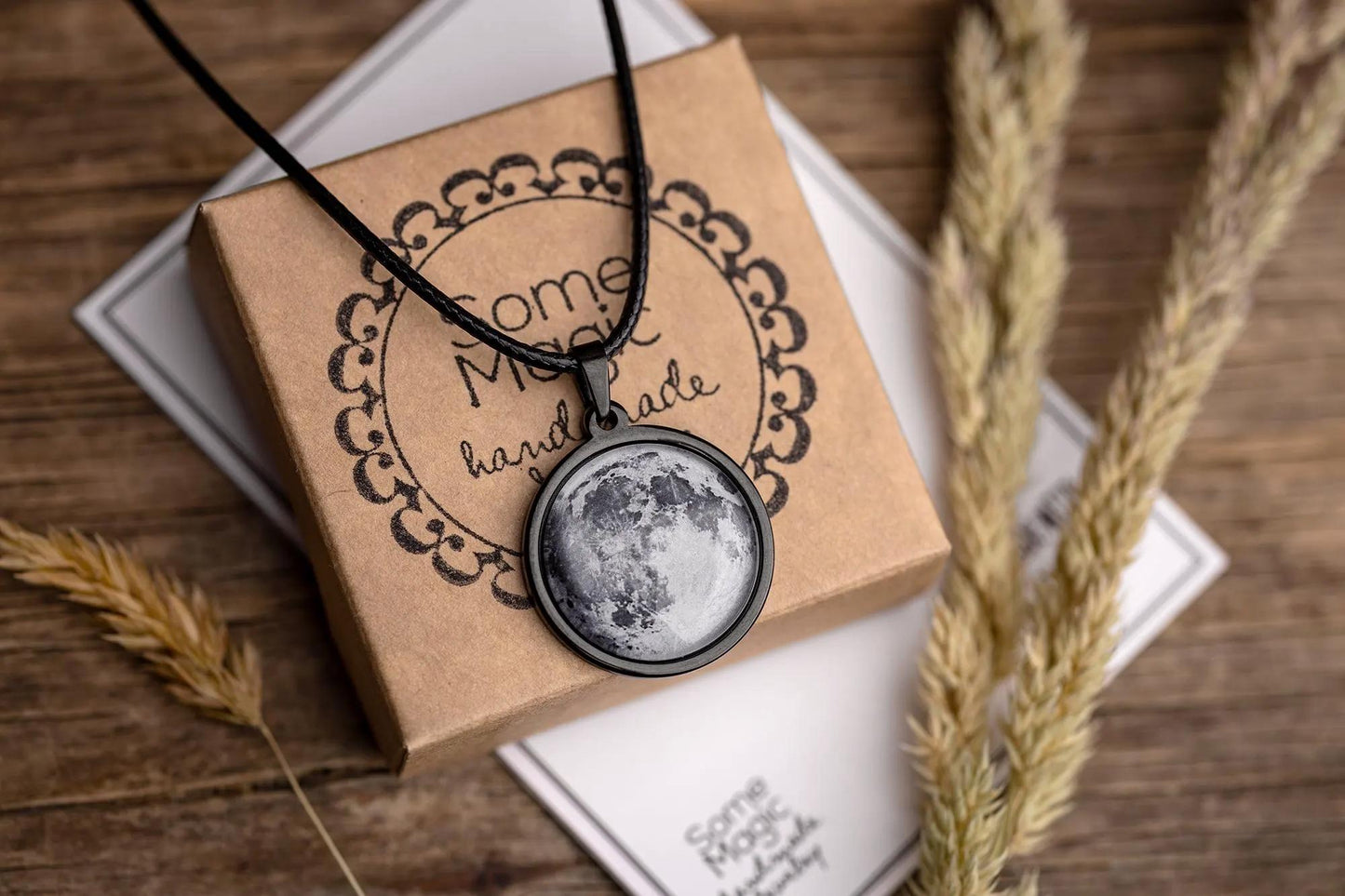 Moon Necklace for Him - Custom Pendant for Men with Moon Phase by Date, Personalized Jewelry Birthday or Anniversary Gift for Boyfriend RP.1