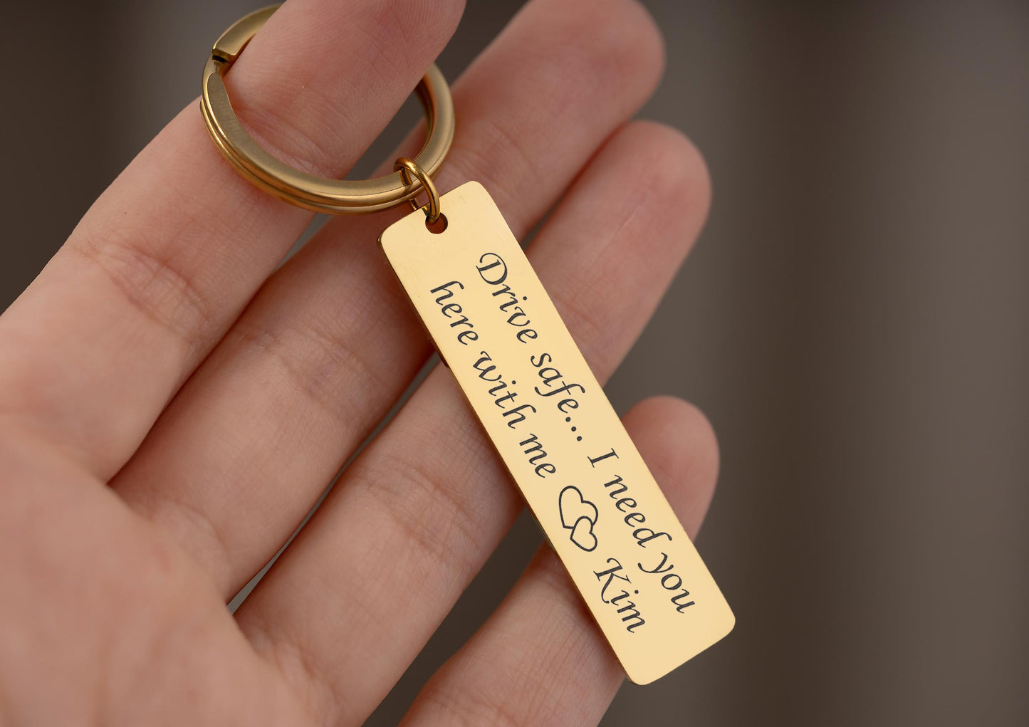 Drive Safe Keychain with Custom Name - Keyring for Couples, Boyfriend or Girlfriend, Husband, Wife, or New Driver Passing License Test, C.2