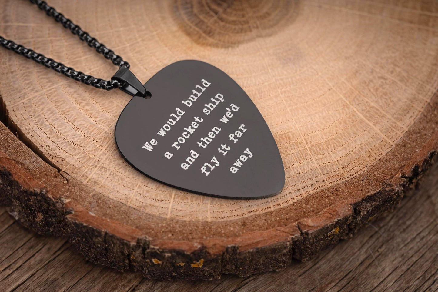 Custom Guitar Pick Necklace with Engraving - Gift For Musician or Music Lover, Personalized Gift for Boyfriend or Girlfriend, KP.2/C.2
