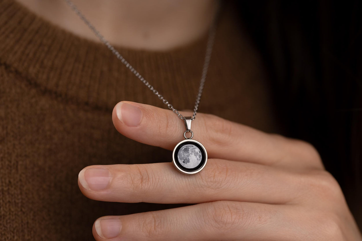 Custom Initial & Moon Necklace, Sweet 16 Birthday Gift, Personalized Gift for Her, Minimalist Layered Necklace, Engraved Teen Jewelry, KP.7