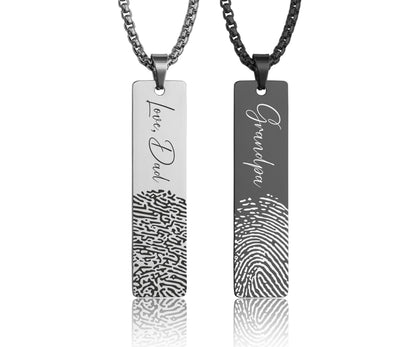 Memorial Fingerprint Keepsake Necklace, Personalized Loss of Mother or Father Bereavement Gift, Remembrance Gift for Him or Her, C.2