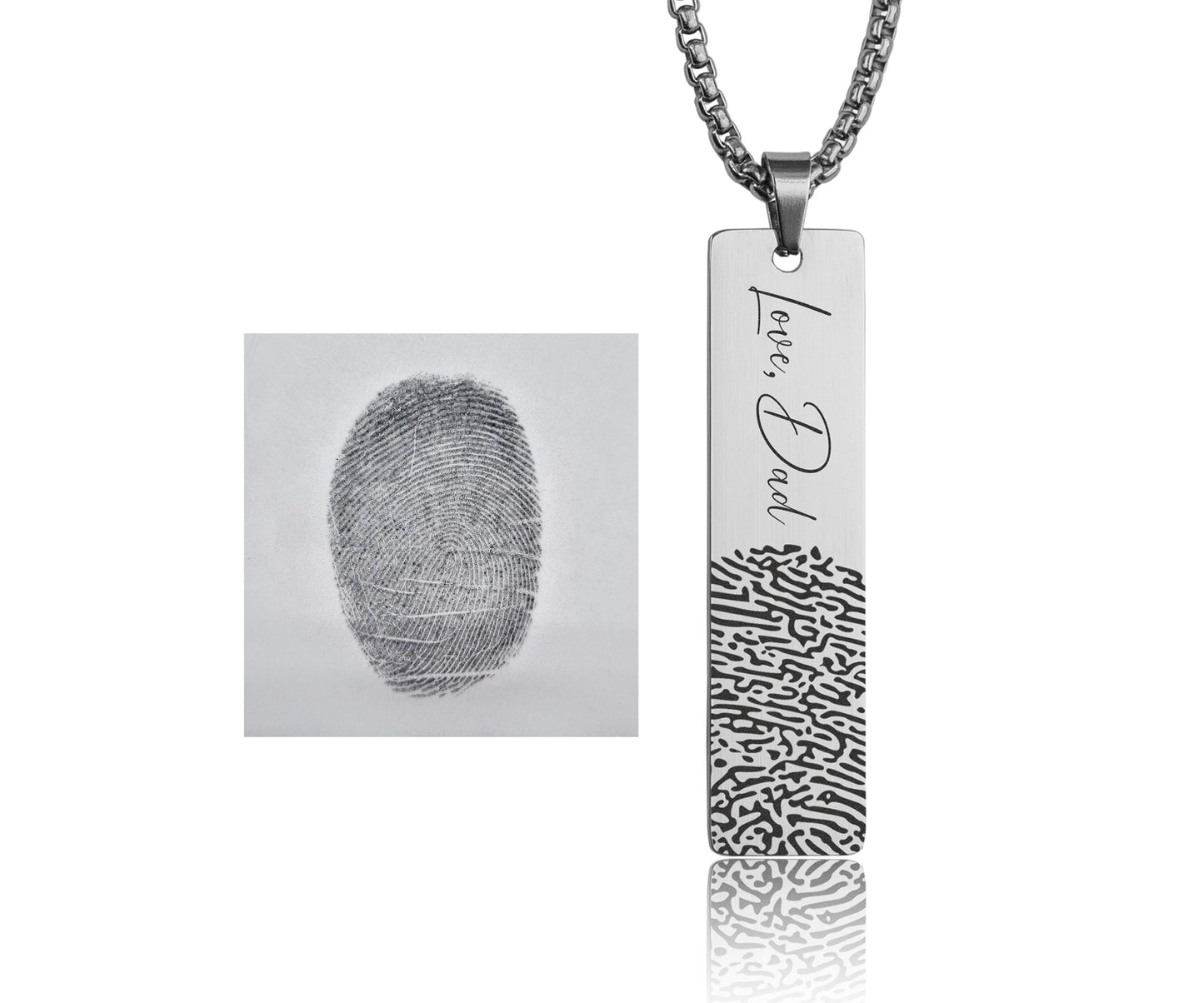 Memorial Fingerprint Keepsake Necklace, Personalized Loss of Mother or Father Bereavement Gift, Remembrance Gift for Him or Her, C.2