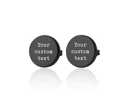 Personalized Stud Earrings, Silver Studs with Custom Text, Laser Engraved Jewelry for Him or Her, Boyfriend or Girlfriend Birthday Gift AU.2