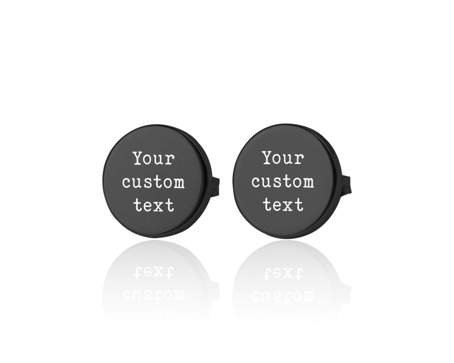 Studs with Custom Text, Personalized Stud Earrings for Him or Her, Laser Engraved Jewelry for Women or Men, Girlfriend Birthday Gift, AU.2