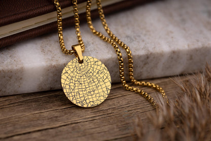 Custom Star Map Gold Necklace for Women, Personalized Anniversary Gift for Girlfriend or Wife, Birthday Jewelry Gift For Her, RP.2
