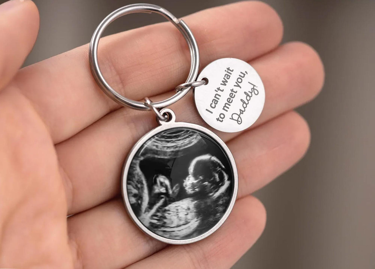 Pregnancy Gift Ultrasound Baby Photo Keychain, New Dad Gift, Fathers Day Gifts, Personalized Gift, Mothers Day Gift, First Time Mom, C.2