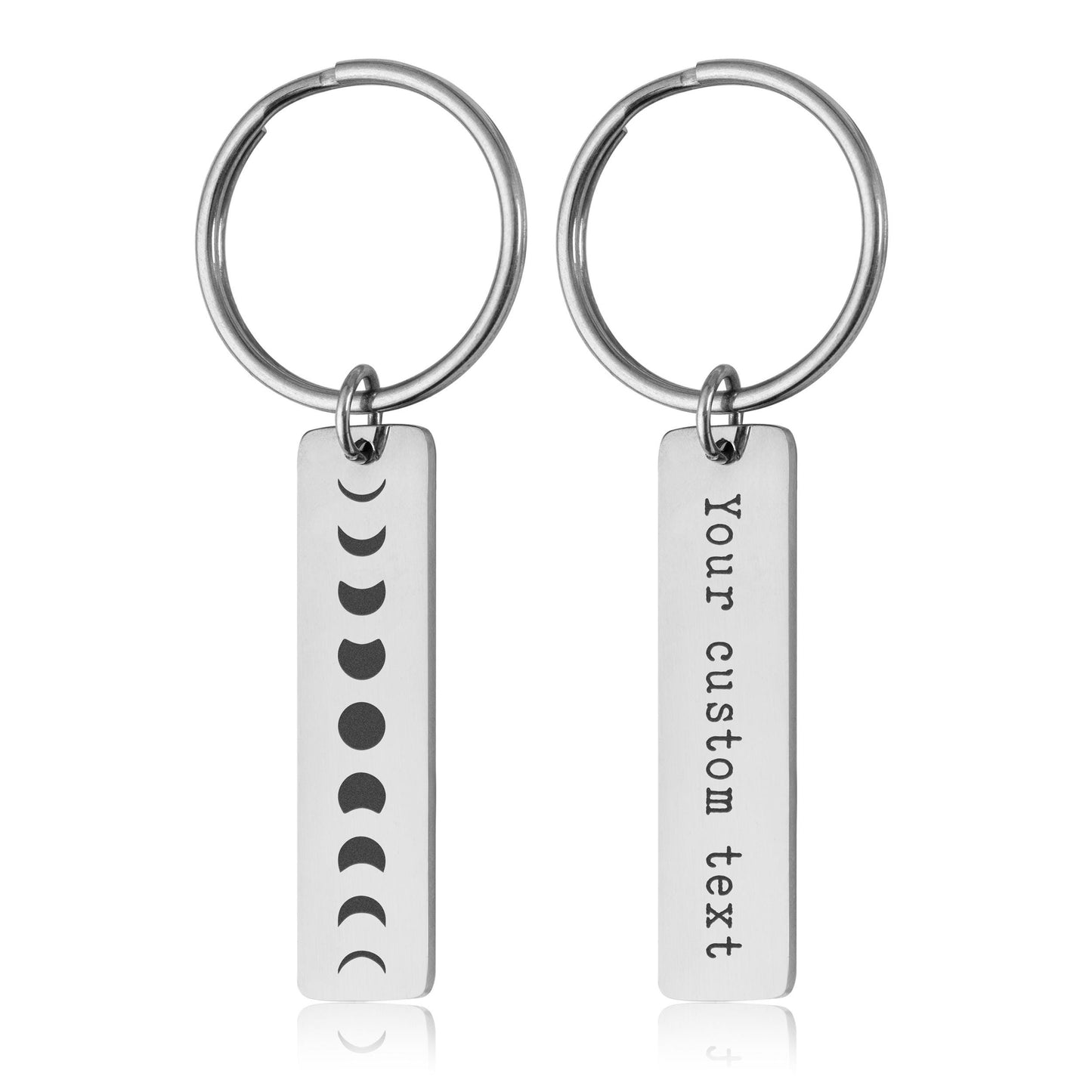 Phases of the Moon Celestial Keychain, Full Moon Cycle Keyring, I Love You To The Moon And Back Jewelry Gift for Boyfriend or Girlfriend C.2