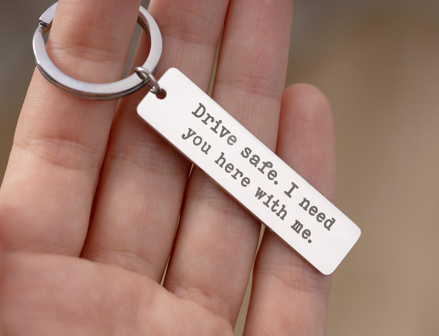 Drive Safe Keyring for Boyfriend or Husband, Gifts for Passing Driving Test, Birthday Gift for Him or Her, Keychain for New Driver, C.2