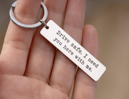 Drive Safe Keyring for Boyfriend or Husband, Gifts for Passing Driving Test, Birthday Gift for Him or Her, Keychain for New Driver, C.2
