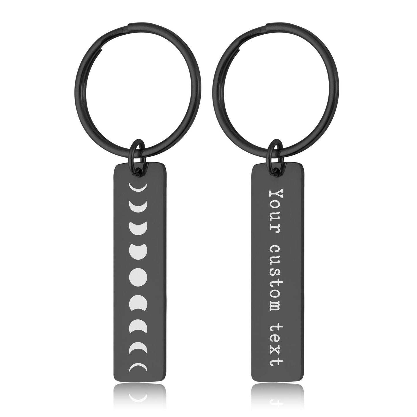 Full Moon Cycle Keychain, All Phases of the Moon Jewelry, Celestial Keyring, Birthday or Anniversary Gift for Boyfriend or Girlfriend, C.2