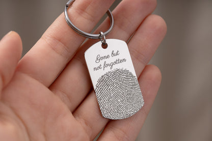 Actual Fingerprint & Handwriting Keychain - Personalized Memorial Gift, Custom Bereavement Gift, Comfort, Support and Remembrance Gift, C.2