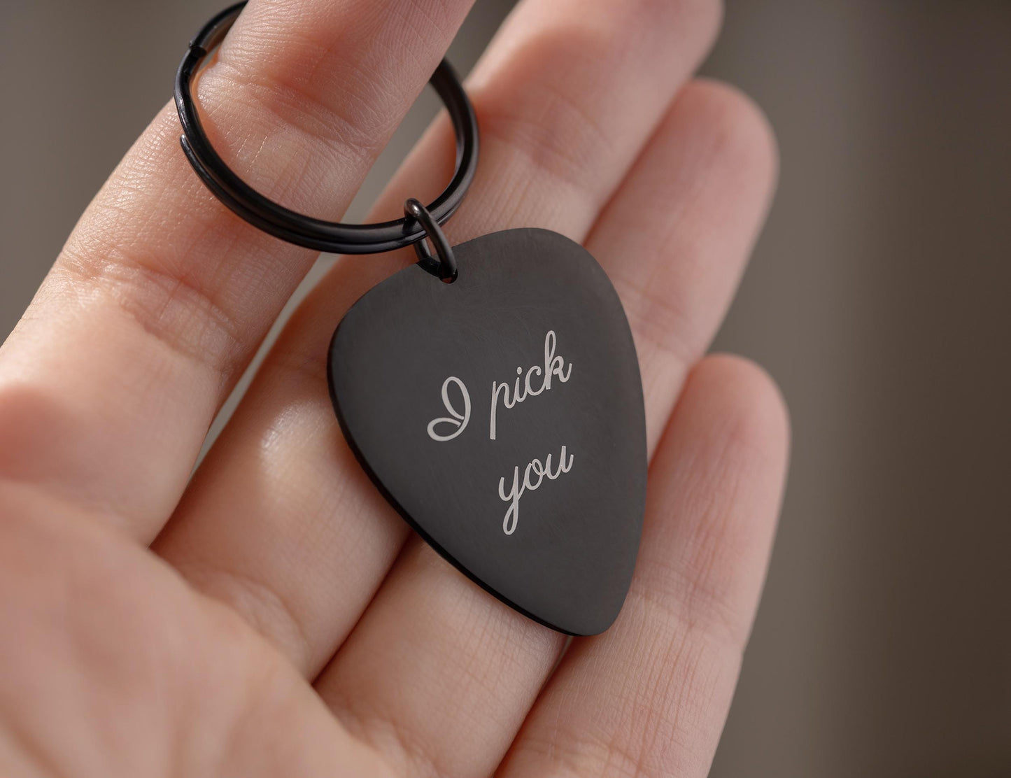 Guitar Pick Keychain, Personalized Gift For Guitarist, Custom Gift For Musician, Gift For Music Lover, Men, I Will Always Pick You, C.2