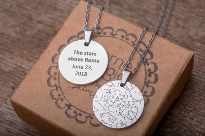 Custom Star Map Necklace, Personalized Gift for Her, Birthday or Anniversary Gift for Women, Gift for Girlfriend or Wife, KP.4