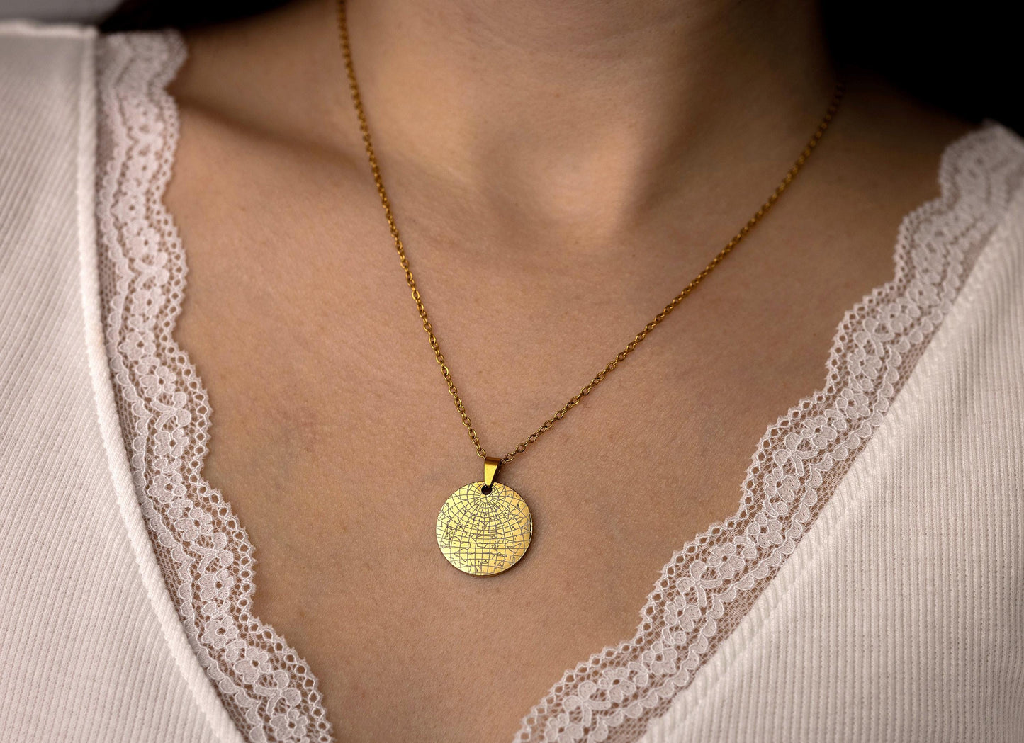 Custom Star Map Necklace, Personalized Gift for Her, Birthday or Anniversary Gift for Women, Gift for Girlfriend or Wife, KP.4