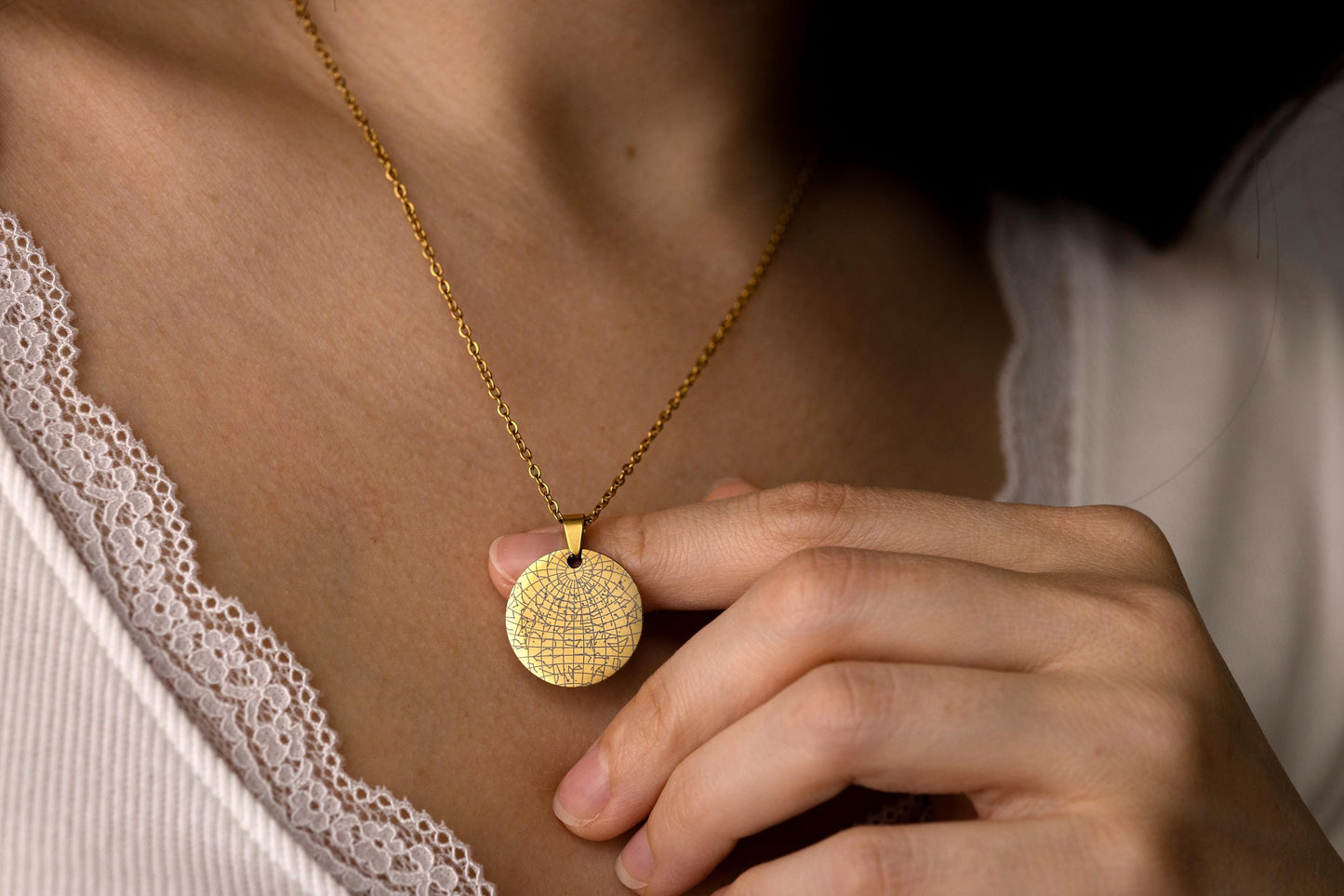 Custom Star Map Necklace, Personalized Gift for Her, Birthday or Anniversary Gift for Women, Gift for Girlfriend or Wife, KP.4