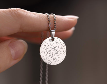 Custom Star Map Necklace, Personalized Gift for Her, Birthday or Anniversary Gift for Women, Gift for Girlfriend or Wife, KP.4