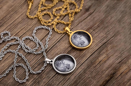 Custom Moon Phase Necklace with Twisted Chain, Birthday Gift for Mom, Personalized Jewelry Gift for Women, Anniversary Gift for Her, RP.1