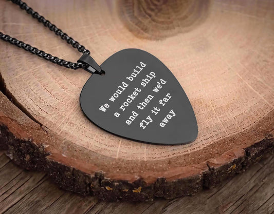 Personalized Guitar Pick Necklace For Him,  Custom Gift For Guitarist or Musician, Men, Boyfriend, Girlfriend, Music Lover Gift, KP.2/C.2