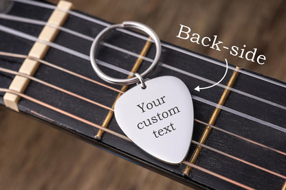 Guitar Pick Fingerprint Keychain, Loss of Father Remembrance Gift, Bereavement Gift, Loss of Musician Grief Gift, Memorial Keepsake, C.2