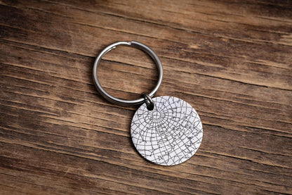 Personalized Star Map Keychain for Men, Customized Birthday or Anniversary Gift for Boyfriend or Husband, Stars by Date Keyring for Him RP.2