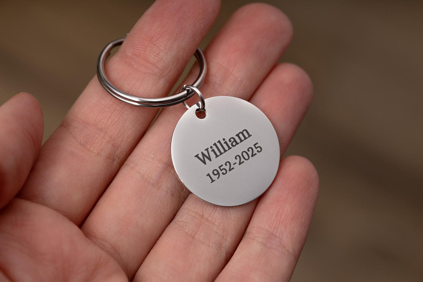 Fingerprint Keychain with Custom Text or Handwriting, Loss of Father or Mother Memorial Gift, Personalized Bereavement Grief Gift, C.2
